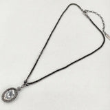SATELLITE PARIS ストーン ネックレス ブラック シルバー レディース サテリットパリ【中古】6-0527G∞