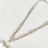 SATELLITE PARIS ストーン ビーズ ネックレス ベージュ系 クリア レディース サテリットパリ【中古】6-0527G∞