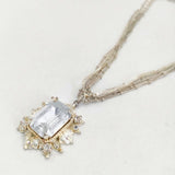 SATELLITE PARIS ストーン ビーズ ネックレス ベージュ系 クリア レディース サテリットパリ【中古】6-0527G∞