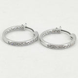 SWAROVSKI Sommerset フープピアス クリスタル ロジウムコーティング 定価9460円 ケース付き ピアス シルバー レディース スワロフスキー【中古】6-0527G∞