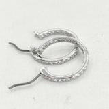 SWAROVSKI Sommerset フープピアス クリスタル ロジウムコーティング 定価9460円 ケース付き ピアス シルバー レディース スワロフスキー【中古】6-0527G∞