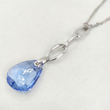 SWAROVSKI ティアドロップ クリスタル Parallele パラレル ネックレス シルバー ブルー レディース スワロフスキー【中古】6-0527G∞