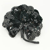 Vendome Aoyama VB スパンコール フラワー 花 コサージュ ブローチ ブラック レディース ヴァンドーム青山【中古】6-0527∞