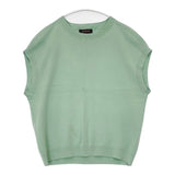 CABaN コットンカシミヤ クルーネックベスト 定価30800円 ノースリーブニット ベスト グリーン ユニセックス キャバン【中古】6-0924T∞