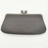 itten itten イッテン イッテン がま口長財布 定価18700円 レザーロングウォレット 長財布 グレー レディース【中古】6-0527G∞