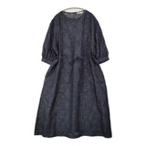 mina perhonen 新品 sitoa クルーネックドレス 定価110000円 40-42 LONG LENGTH 刺繍 ワンピース 26SS ネイビー レディース ミナペルホネン【中古】6-0421M♪