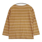 GALERIE VIE ボーダー コットン 長袖Ｔシャツ カットソー ロンＴ ブラウン レディース ギャルリーヴィー【中古】6-0713M∞