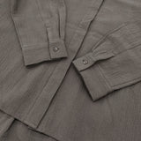 evam eva 未使用品 cotton no collar shirt M 定価29700円 E261T051 ノーカラー 長袖シャツ 26SS チャコールグレー レディース エヴァムエヴァ【中古】6-0421M♪