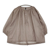 TRAVAIL MANUEL 新品 リップルローンギャザースモック 定価16500円 3008-61 ブラウス シャツ 26SS グレージュ レディース トラバイユマニュアル【中古】6-0421M♪