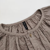 TRAVAIL MANUEL 新品 リップルローンギャザースモック 定価16500円 3008-61 ブラウス シャツ 26SS グレージュ レディース トラバイユマニュアル【中古】6-0421M♪
