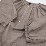 TRAVAIL MANUEL 新品 リップルローンギャザースモック 定価16500円 3008-61 ブラウス シャツ 26SS グレージュ レディース トラバイユマニュアル【中古】6-0421M♪