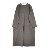evam eva no collar coat ノーカラーコート E221T021 比翼ボタン コットン コート グレー レディース エヴァムエヴァ【中古】6-0708M∞