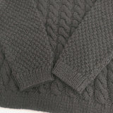 NEST ROBE CONFECT ペルーハンドニット 02214-0005 ウール ケーブル ニット ブラック メンズ ネストローブコンフェクト【中古】6-0905T◎