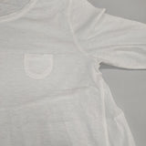 DAYS basic 42360 コットン 切り替え 日本製 製品染め バックギャザー 長袖Ｔシャツ カットソー ロンＴ ホワイト レディース デイズ【中古】6-0606M∞