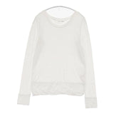 NARU/naru factory コットン 日本製 長袖Ｔシャツ カットソー ロンＴ ホワイト レディース ナル【中古】6-0802M∞