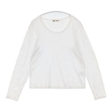Chiclin コットン CS-13w03 サイズ3 L 製品洗い 長袖Ｔシャツ カットソー ロンＴ ホワイト レディース チクリン【中古】6-0606M∞