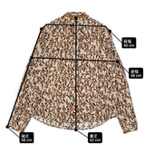 Pal'las Palace 花柄 コットン 比翼ボタン 長袖シャツ オレンジ ベージュ レディース パラスパレス【中古】6-0708M∞