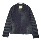 Pal'las Palace コットンストライプ スキッパーシャツ シャツジャケット 長袖シャツ ネイビー グリーン レディース パラスパレス【中古】6-0708M∞