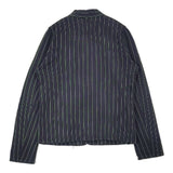 Pal'las Palace コットンストライプ スキッパーシャツ シャツジャケット 長袖シャツ ネイビー グリーン レディース パラスパレス【中古】6-0708M∞