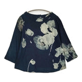 Pal'las Palace インディゴ 抜染花柄 プルオーバー PFSH-5445A ブラウス シャツ ネイビー レディース パラスパレス【中古】6-0521M∞