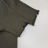 gomme ワッフル切替ハイネックＴ GG-T46-120 メロー 定価15400円 半袖Ｔシャツ カットソー 24SS カーキ レディース ゴム【中古】6-0615S∞