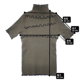 gomme ワッフル切替ハイネックＴ GG-T46-120 メロー 定価15400円 半袖Ｔシャツ カットソー 24SS カーキ レディース ゴム【中古】6-0615S∞