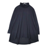 Bon Vieux Temps ウール混 タートルネックカットソー フレア バックロング カットソー ネイビー レディース ボンビュータン【中古】6-0917T∞