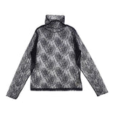 Ray Beams ストレッチレースハイネックトップス カットソー 定価7700円 シアー 長袖Ｔシャツ カットソー ロンＴ ブラック レディース レイビームス【中古】6-0708M∞