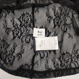 Ray Beams ストレッチレースハイネックトップス カットソー 定価7700円 シアー 長袖Ｔシャツ カットソー ロンＴ ブラック レディース レイビームス【中古】6-0708M∞