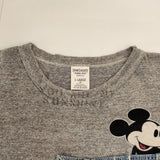 DENIM DUNGAREE/Disney ミッキーマウス デニムポケット フロッキー 半袖Ｔシャツ カットソー グレー レディース デニムアンドダンガリー/ディズニー【中古】6-0615S∞