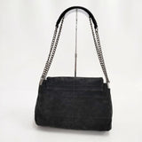 ZARA フェイクスウェード チェーンバッグ ショルダーバッグ ブラック レディース ザラ【中古】6-0810G∞