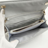 ZARA チェーンウオレット ショルダーロングウォレット 長財布 グレー レディース ザラ【中古】6-0527G∞