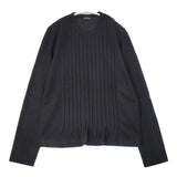 tricot COMME des GARCONS ウール プリーツカットソー セーター ニット AD2002 ブラック レディース トリココムデギャルソン【中古】6-0917T∞