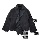 ISSEY MIYAKE 3Dスチーム シワ加工 ジャケット IM62FD507 サイズ2 ジャケット ブラック レディース イッセイミヤケ【中古】6-0418M♪