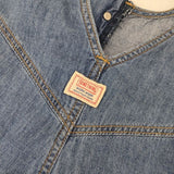 SOMETHING/FREAK'S STORE 別注 ボタンフライ サロペット 定価14993円 SFS995 オーバーオール ブルー レディース サムシング/フリークスストア【中古】6-0718G∞
