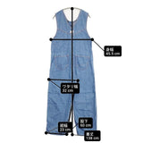 SOMETHING/FREAK'S STORE 別注 ボタンフライ サロペット 定価14993円 SFS995 オーバーオール ブルー レディース サムシング/フリークスストア【中古】6-0718G∞