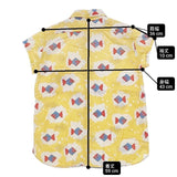 BEAMS BOY 16-01-0078-202 総柄 魚 半袖シャツ イエロー ホワイト レディース ビームスボーイ【中古】6-0615S∞