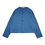 45R/45rpm 裏毛の17色四角カーディガン WOMEN 定価24200円 カーディガン ブルー レディース フォーティーファイブアールピーエム【中古】6-0521T∞