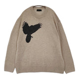 s'yte Yohji Yamamoto 7G WOOL-BLEND INTARSIA CROW-PATTERN PULLOVER セーター ニット 25AW ベージュ メンズ サイトヨウジヤマモト【中古】6-0407T♪