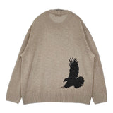 s'yte Yohji Yamamoto 7G WOOL-BLEND INTARSIA CROW-PATTERN PULLOVER セーター ニット 25AW ベージュ メンズ サイトヨウジヤマモト【中古】6-0407T♪
