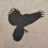 s'yte Yohji Yamamoto 7G WOOL-BLEND INTARSIA CROW-PATTERN PULLOVER セーター ニット 25AW ベージュ メンズ サイトヨウジヤマモト【中古】6-0407T♪