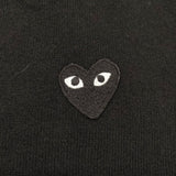 PLAY COMME des GARCONS Round Neck Cardigan With Black Emblem Top L AX-N023 ウール カーディガン AD2025 ブラック メンズ プレイコムデギャルソン【中古】6-0925T♪