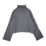 sacra BOILED LAMBWOOL RIB TOP 定価38500円 124635081 サイズ38 リブ ウール セーター ニット グレー レディース サクラ【中古】6-0917T∞