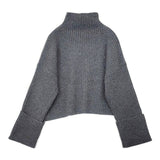 sacra BOILED LAMBWOOL RIB TOP 定価38500円 124635081 サイズ38 リブ ウール セーター ニット グレー レディース サクラ【中古】6-0917T∞
