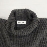 sacra BOILED LAMBWOOL RIB TOP 定価38500円 124635081 サイズ38 リブ ウール セーター ニット グレー レディース サクラ【中古】6-0917T∞