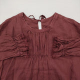 nest Robe リネン2wayバルーンスリーブワンピース 製品染め 01184-1161 ワンピース ワインレッド レディース ネストローブ【中古】6-0521M∞