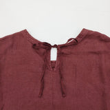 nest Robe リネン2wayバルーンスリーブワンピース 製品染め 01184-1161 ワンピース ワインレッド レディース ネストローブ【中古】6-0521M∞