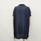 Yohji Yamamoto +NOIR シャーリング ニットチュニック 1250 サイズ2 チュニック ネイビー レディース ヨウジヤマモト プリュス ノアール【中古】6-0525S◎