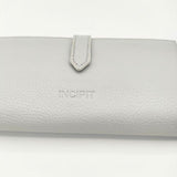 INCIPIT インキピット レザー ロングウォレット 小銭入れあり 牛革 山羊革 長財布 グレー ユニセックス【中古】6-0527G∞