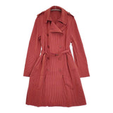 ISSEY MIYAKE A-POC INSIDE IM03KA511 サイズ2 ナイロン コットン ニット トレンチコート レッド オレンジ レディース イッセイミヤケ【中古】6-0418M♪